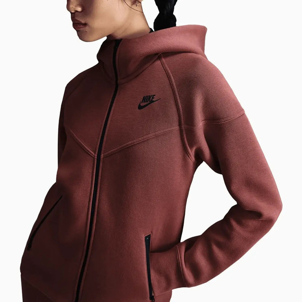 Nike Sportswear Tech Fleece Full Zip Hoodie Red Sepia Women's Size S FB8338-218